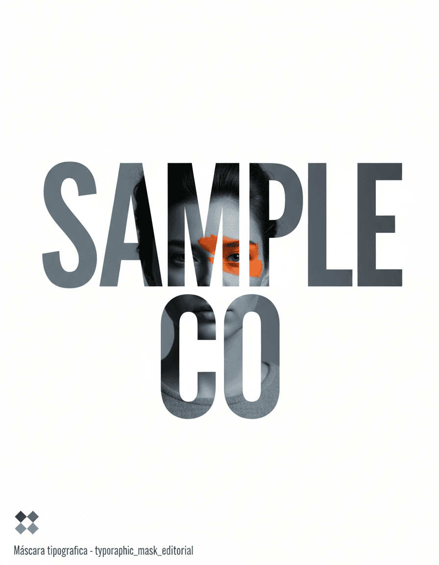 Vista previa de estilo de contenido: typographic mask editorial