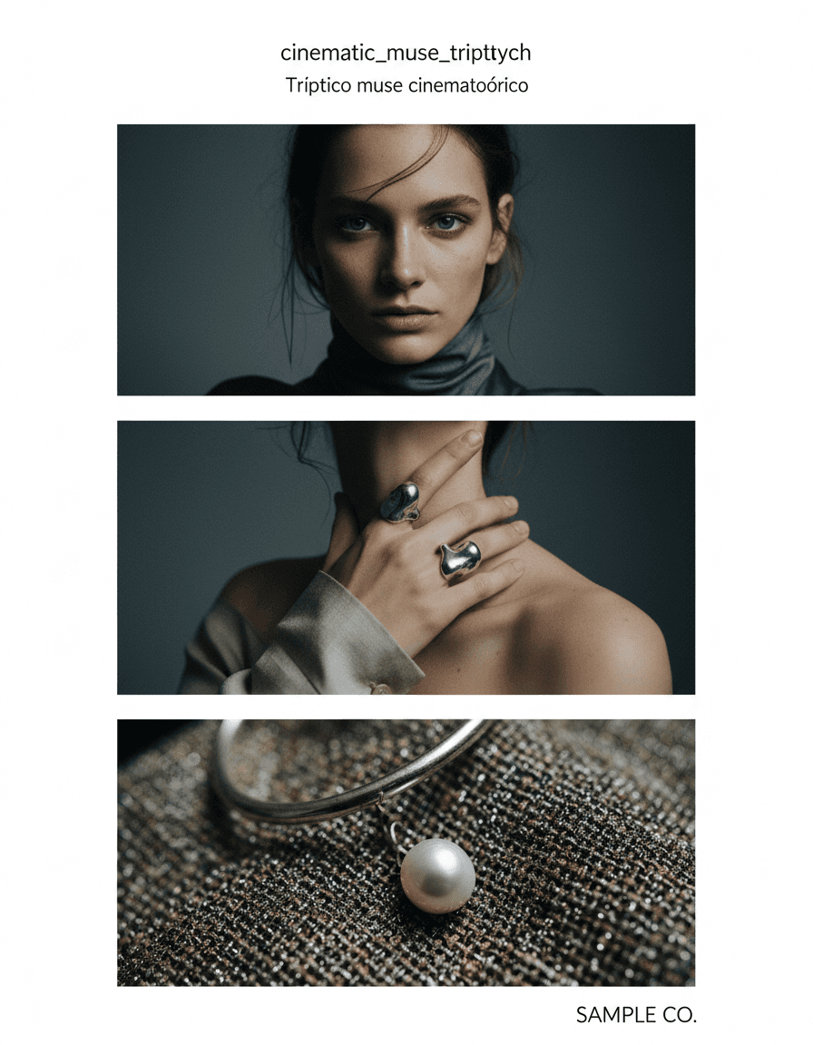 Vista previa de estilo de contenido: cinematic muse triptych