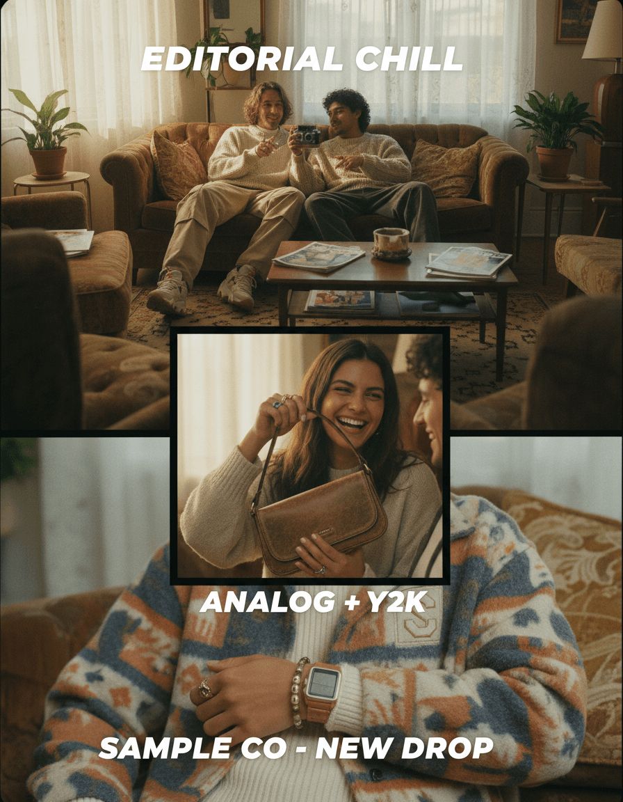 Vista previa de estilo de contenido: chill analog y2k editorial