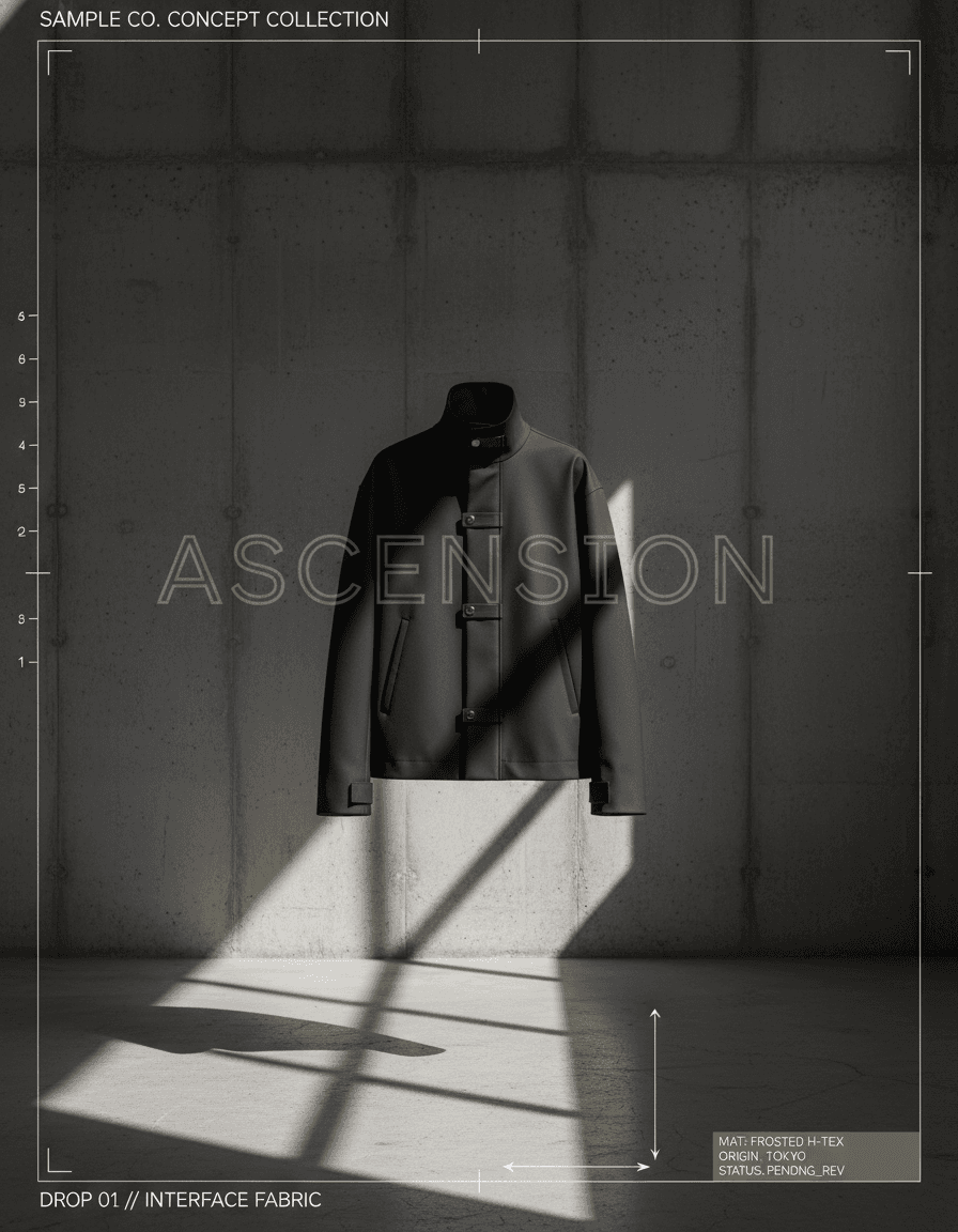 Vista previa de estilo de contenido: concrete techwear lookbook