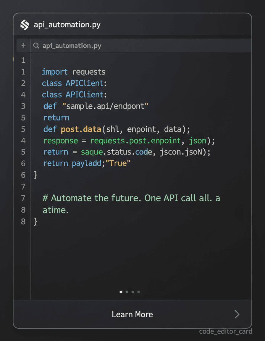 Vista previa de estilo de contenido: code editor card