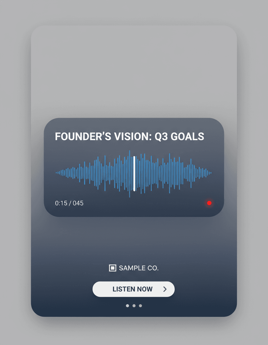 Vista previa de estilo de contenido: voice memo waveform card