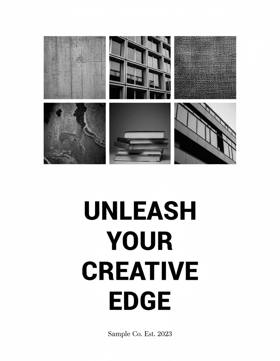 Vista previa de estilo de contenido: editorial image grid tagline