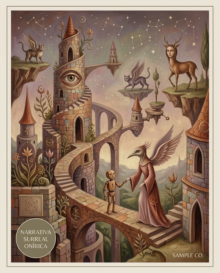Vista previa de estilo de contenido: dreamlike surreal narrative