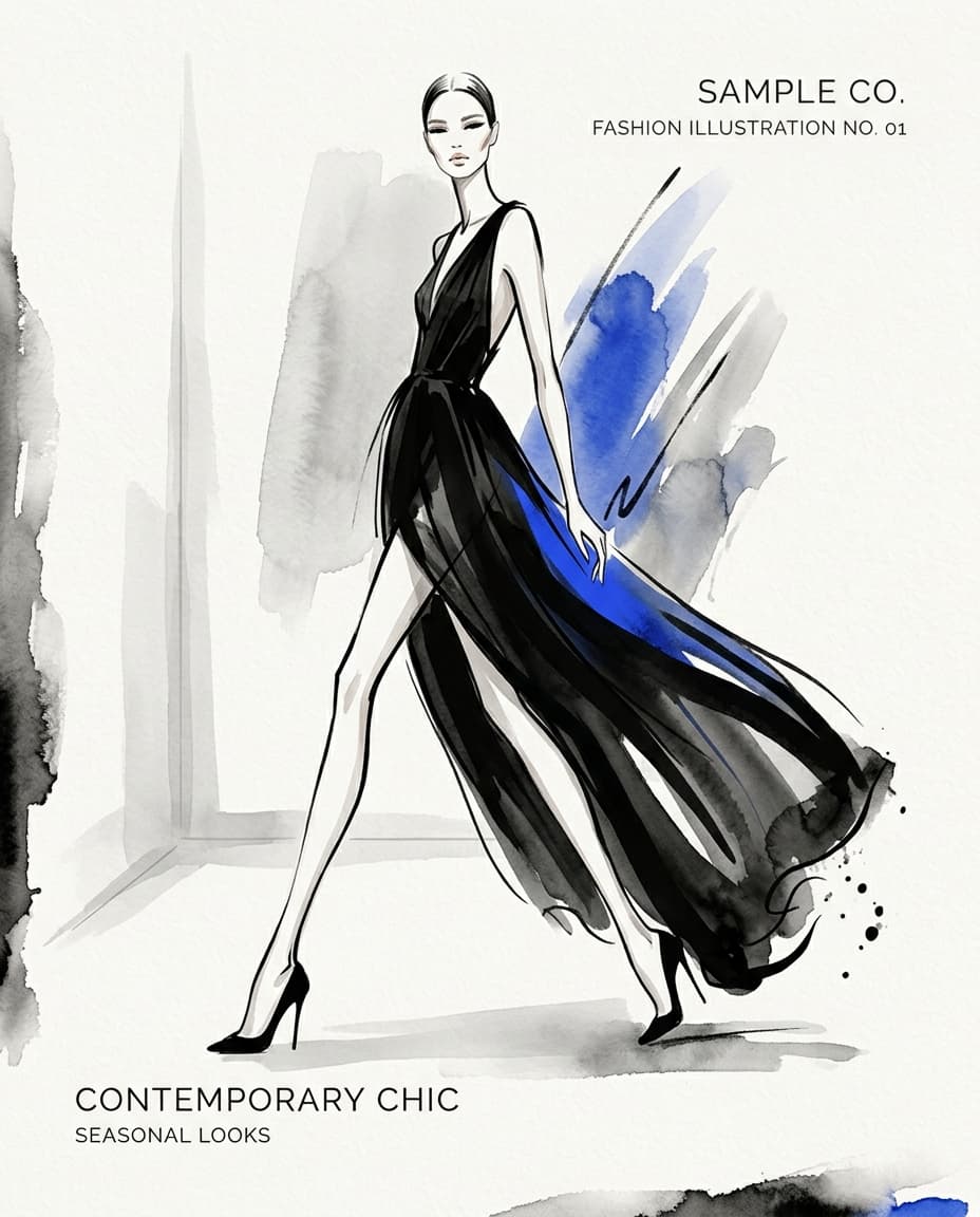 Vista previa de estilo de contenido: contemporary fashion illustration