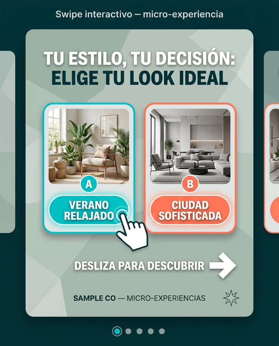 Vista previa de estilo de contenido: interactive swipe carousel