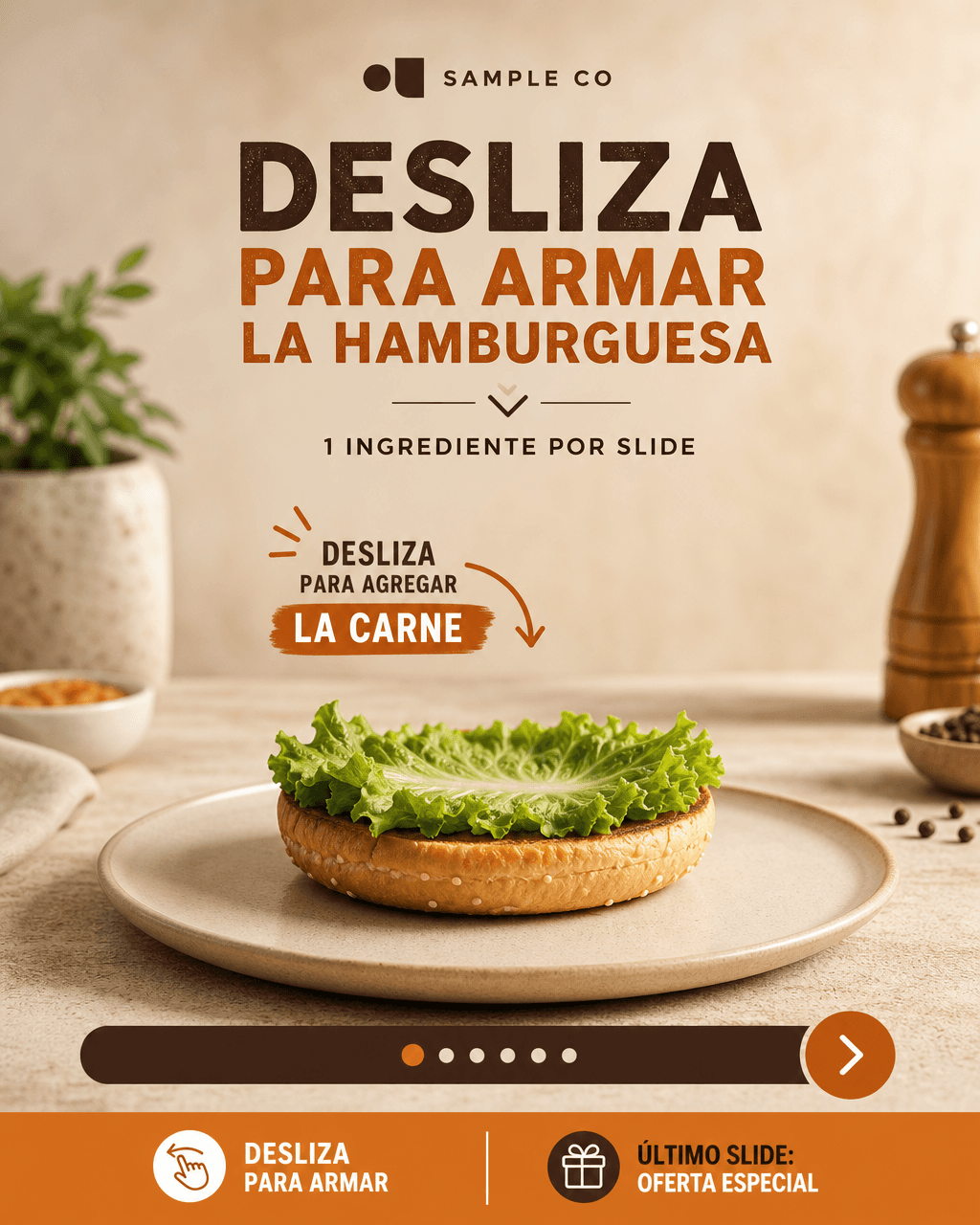 Vista previa de estilo de contenido: swipe to build carousel